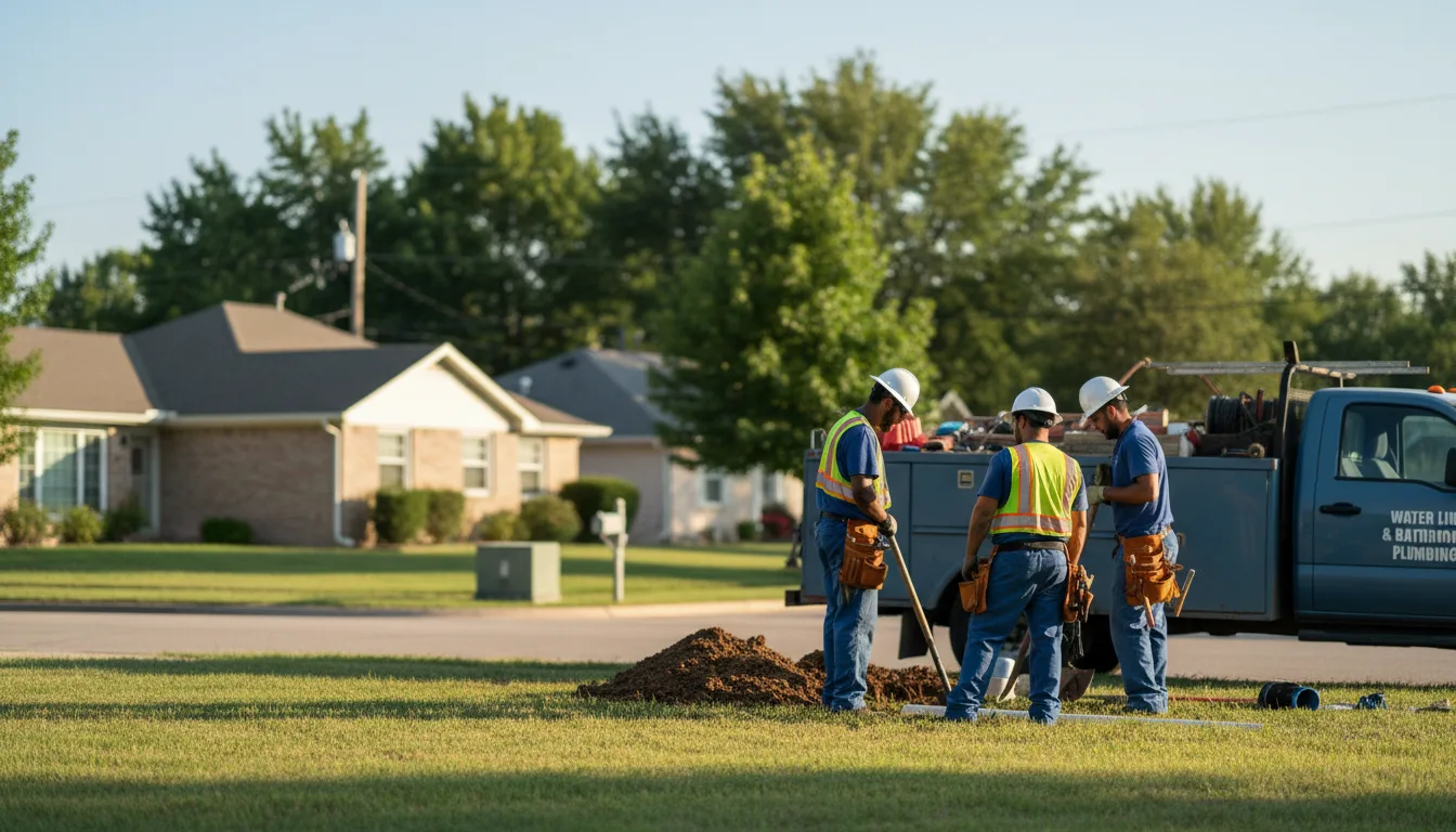 Residential water line and bathroom plumbing service in Iola, TX